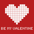 Gift card for a Valentines day in pixel art style, vector