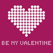 Gift card for a Valentines day in dotted style, vector