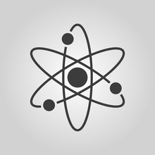 The Atom Icon. Atom Symbol. Flat