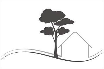 Wall Mural - Home , architecture , tree, business logo design