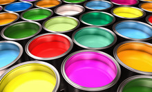 Colorful Paints In Cans 
