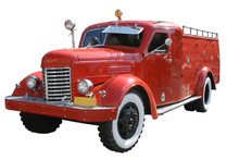 Old Classic Of Red Color Fire Truck