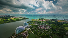 Sunny Day Light Famous Singapore Roof View On Gardens By The Bay 4k Time Lapse
