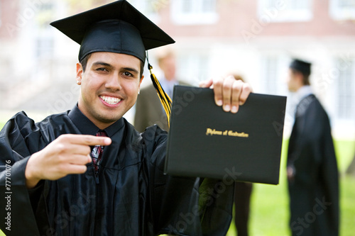 Fotografie, Obraz Graduation: Student Excited About Diploma