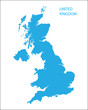 blue map of United Kingdom