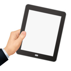 Wall Mural - business concept: 3d hand holding a tablet