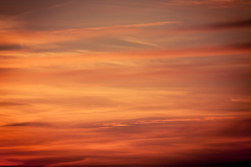 Dramatic sunset as sky background