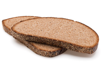 Poster - Slice of fresh rye bread isolated on white background cutout