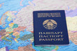 © anderstyle - Passport of the Republic of Belarus on the map of Europe