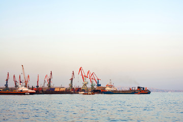 Boats in inustrial port