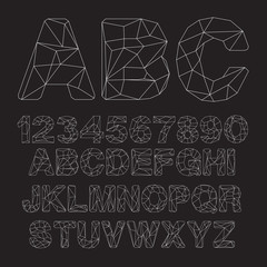 Sticker - Vector Lowpoly Outline Font