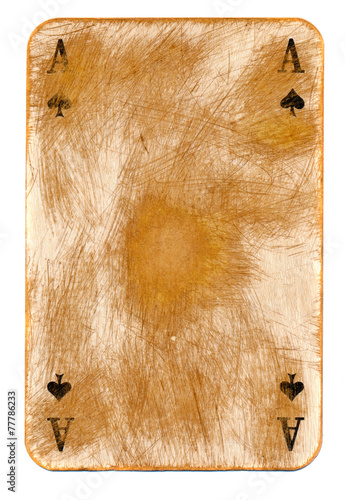 old rubbed ace of spades empty paper background плакат