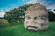 Olmec colossal head in the city of La Venta, Tabasco