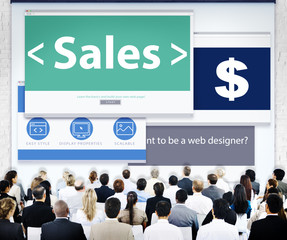 Wall Mural - Business People Sales Web Design Meeting Concept