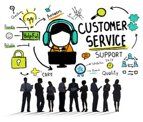 Canvas Print - Customer Service Support Assistance Service Help Guide Concept