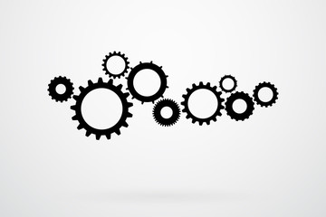 Wall Mural - Cogs And Gears Icon Vector Illustration