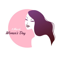 Wall Mural - Happy Women Day pink background