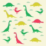 Fototapeta Dinusie - dinosaur pattern design