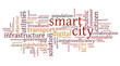  Word cloud related to smart digital city, infrastructure, ICT