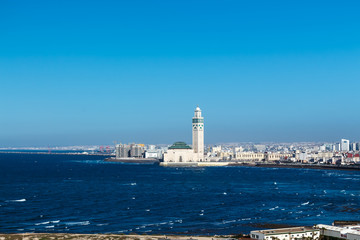 View of the Hassan II Mosque. Casablanca, Morocco.