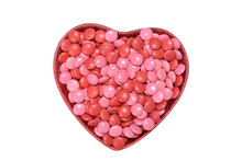 Valentines Candy Coated Chocolate In Heart Bowl