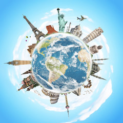Wall Mural - Travel the world monument concept