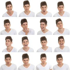 set of male facial expressions