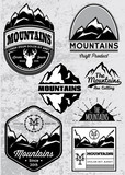 Fototapeta  - set of templates for emblems with mountains