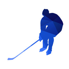 Poster - Abstract geometrical hockey player