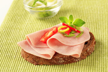 Canvas Print - Open faced ham sandwich