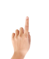 Man forefinger indicating of the direction