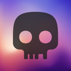 Poster - skull icon on blurred background