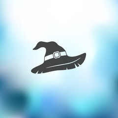 Poster - witch hat icon on blurred background