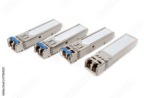 Fotografie, Obraz Optical gigabit sfp modules for network switch