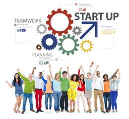 Wall Mural - Startup New Business Plan Strategy Teamwork Concept