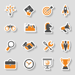 Poster - Business Strategy Icon Sticker Set