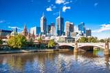 Fototapeta  - Melbourne skyline looking towards Flinders Street Station