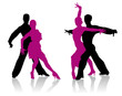 Ballroom dancers silhouettes