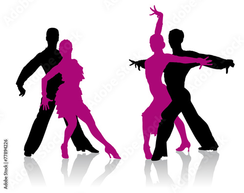 Ballroom Dancers Silhouettes Kaufen Sie Diese Vektorgrafik