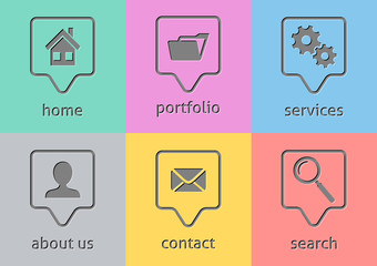 Wall Mural - Website menu icons