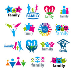 Wall Mural - big set of vector logos family