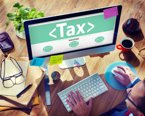 Wall Mural - Digital Online Tax Payment Policy Office Concept