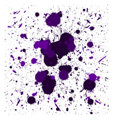 vector purple brush splatters