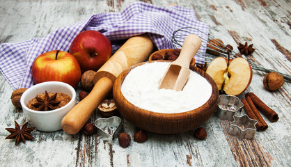 Canvas Print - ingredients for apple pie