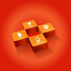 Fototapete - Cross background for companies with icons