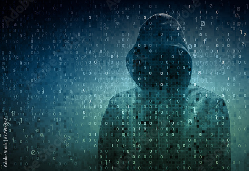 Cuadros en Lienzo hacker over a screen with binary code