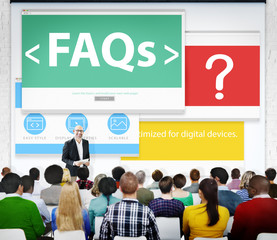 Sticker - Digital Online FAQs Community Office Working Concept