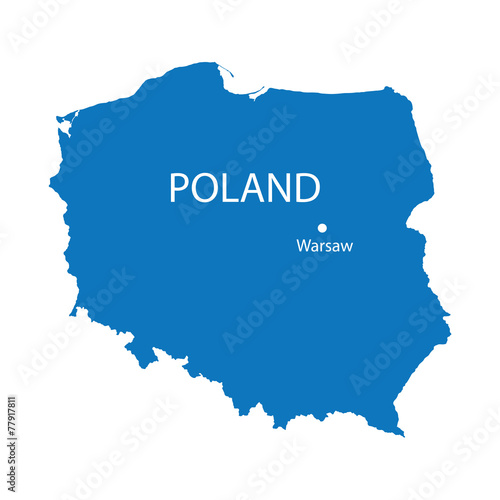 Obraz Dibond niebieska mapa polski