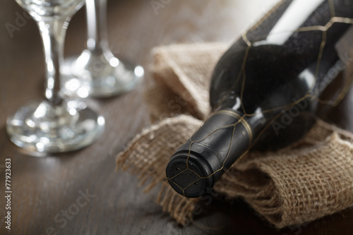 Naklejka nad blat kuchenny Verschlossene Weinflasche