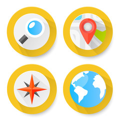 Wall Mural - Set of flat location icons